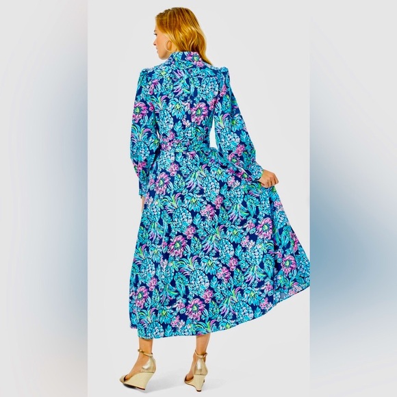 Lilly Pulitzer NWT Mira Stretch Shirtdress Pineapple Paradise $228 Size 00 - Picture 2 of 16
